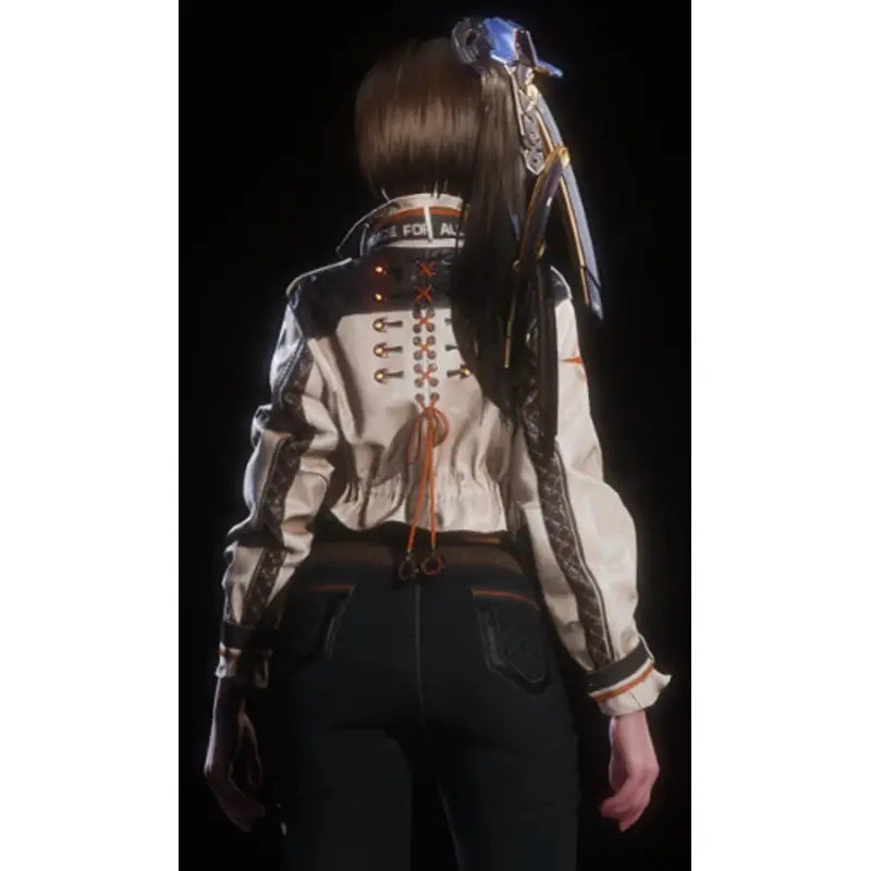 Eve Stellar Blade Wasteland Adventurer White Leather Jacket