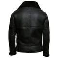 Stylish Black Leather Aviator Jacket For Men