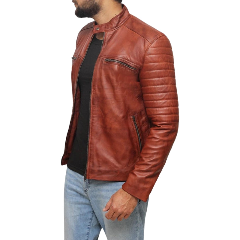 Men's Tan Brown Leather Jacket
