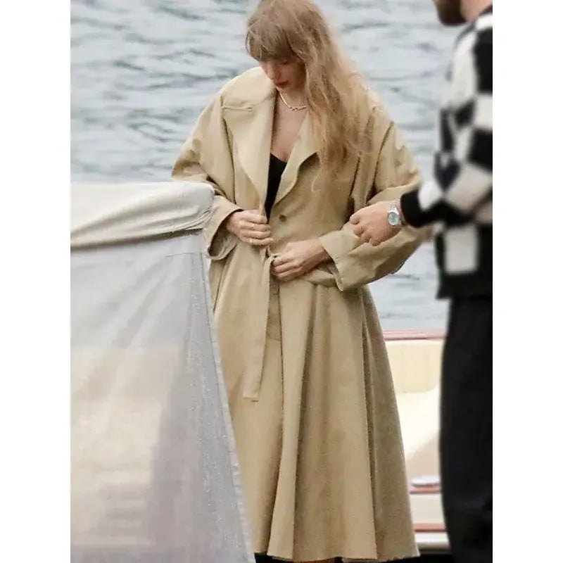 Italy’s Lake Como Taylor Swift Tan Trench Coat