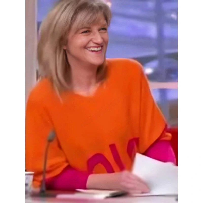 Women's Télématin January Orange Love Sweater