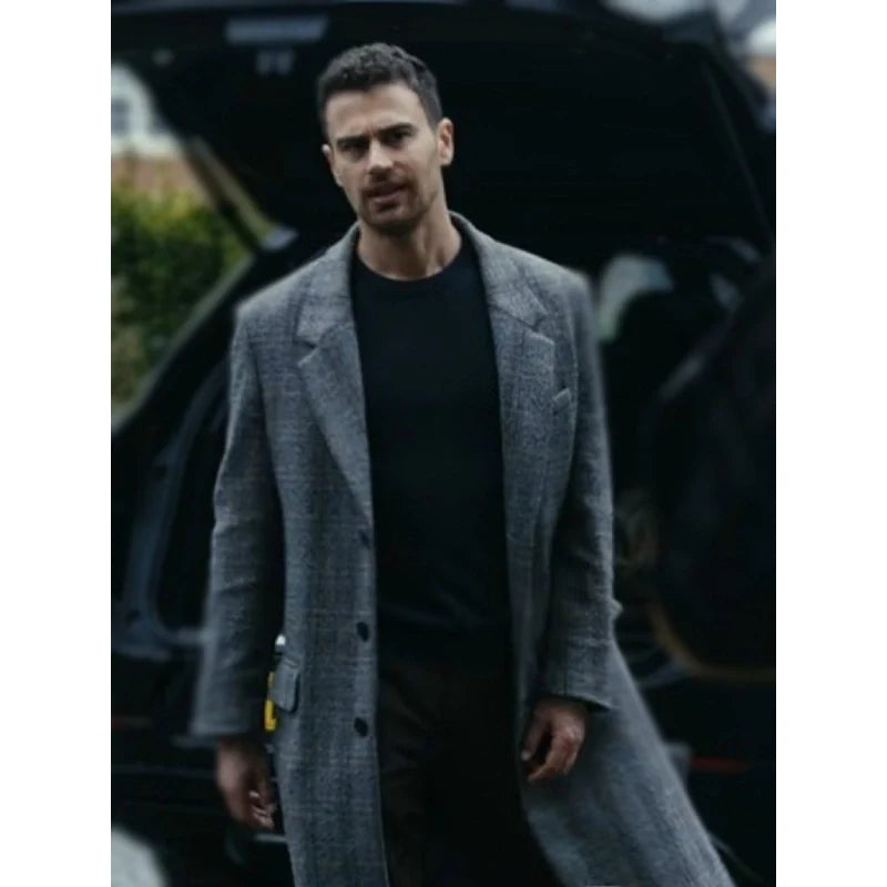 The Gentlemen 2024 Theo James Grey Plaid Coat