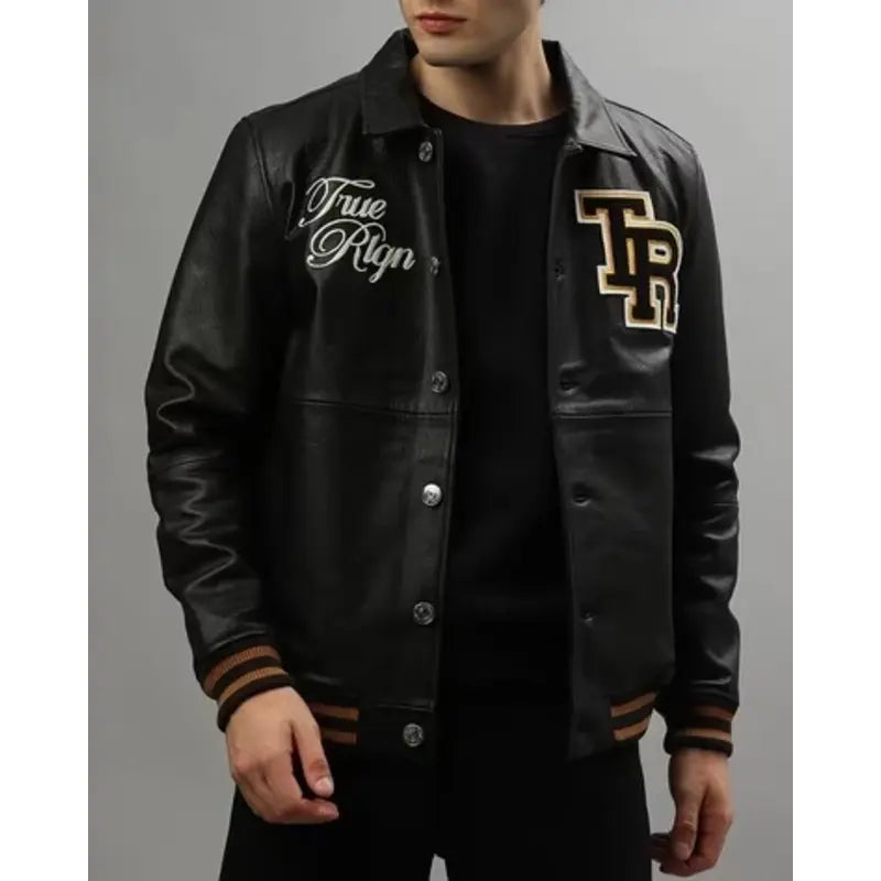 True Religion Black Leather Jacket