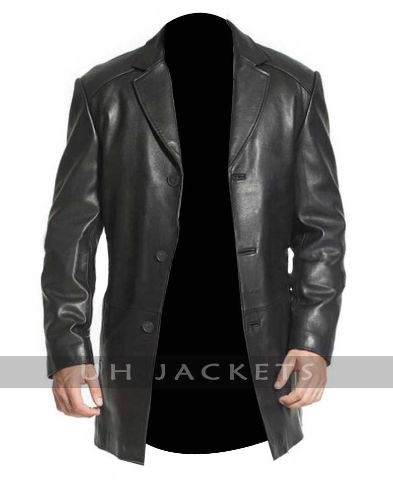 Three Button Front Closure Men Lambskin Jacket