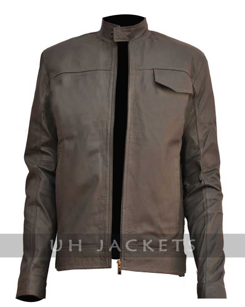 Transformers 3 Shia Labeouf Grey  Black Slim Bomber Leather Jacket