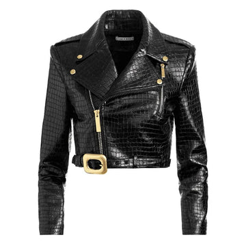 Wild Cards 2024 Vanessa Morgan Croc’s Leather Black JacketWild Cards 2024 Vanessa Morgan Croc’s Leather Black Jacket