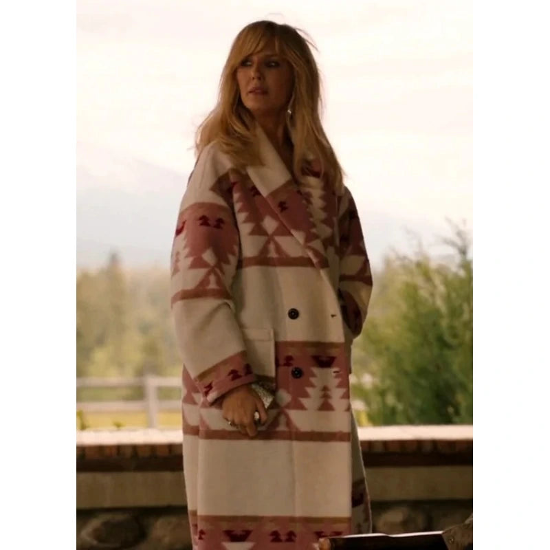 Yellowstone S05 Kelly Reilly Pink Printed Coat