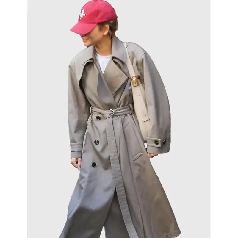 Zendaya-Grey-Trench-Coat