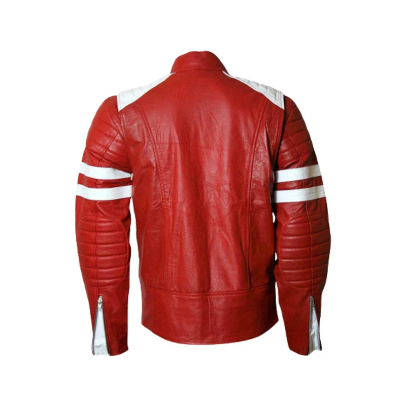 Red & White Leather Jacket