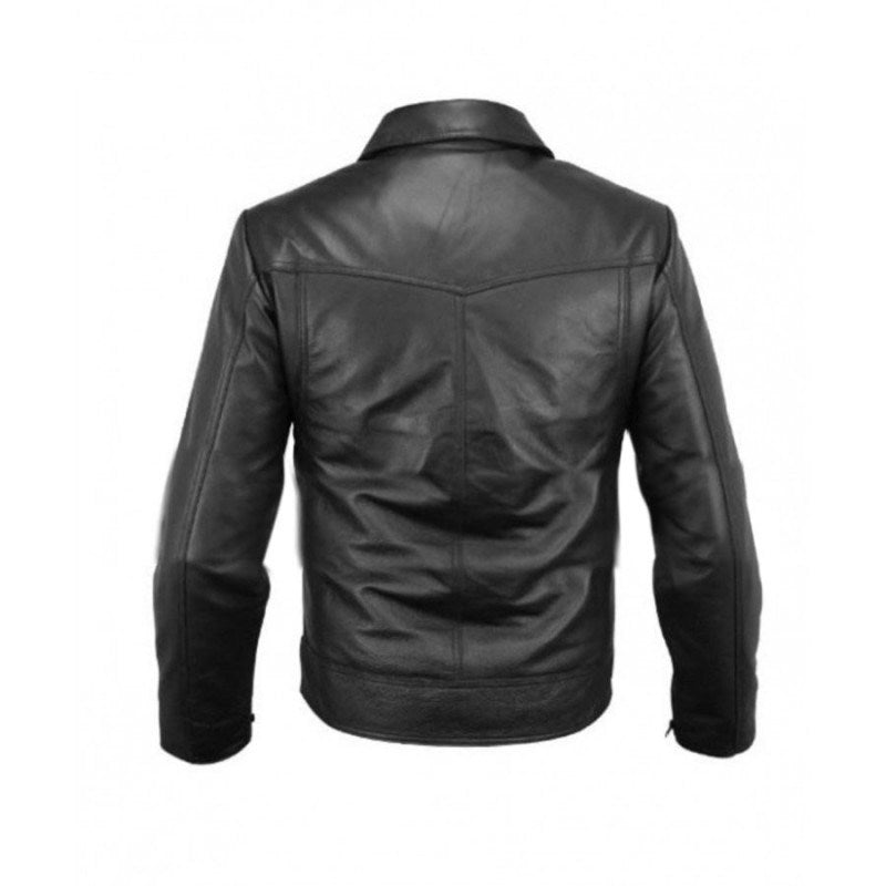 Classic Mens Black Leather Bomber Jacket