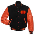 Happy Halloween Black and Orange Varsity Jacket