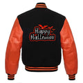 Happy Halloween Black and Orange Varsity Jacket