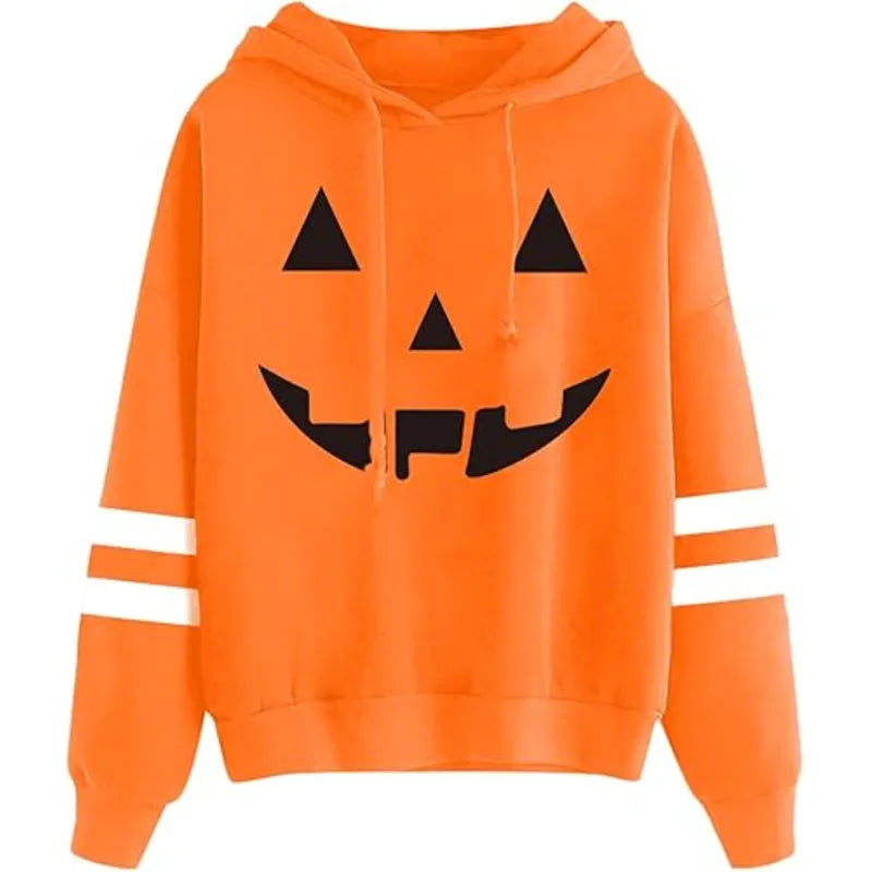 Spadehill Halloween Long Sleeve Pumpkin Hoodies